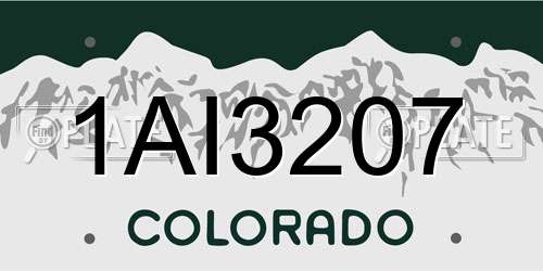 1AI3207 Colorado License Plate