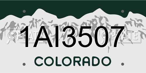 1AI3507 Colorado License Plate