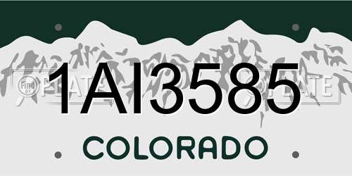 1AI3585 Colorado License Plate