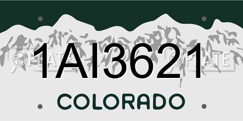 1AI3621 Colorado License Plate