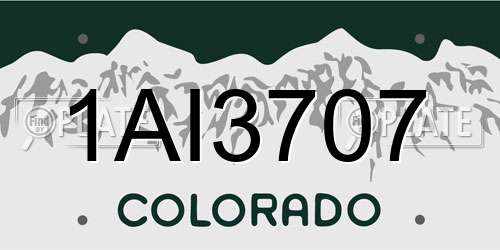 1AI3707 Colorado License Plate