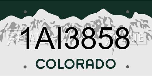 1AI3858 Colorado License Plate