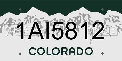 1AI5812 Colorado License Plate