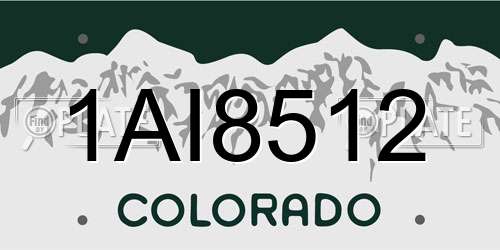 1AI8512 Colorado License Plate