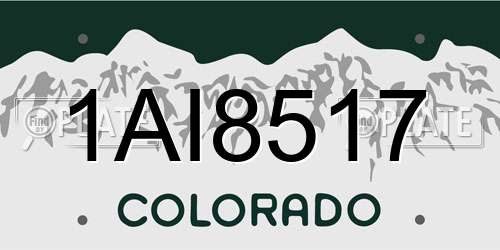 1AI8517 Colorado License Plate