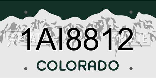 1AI8812 Colorado License Plate