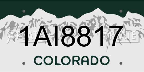 1AI8817 Colorado License Plate