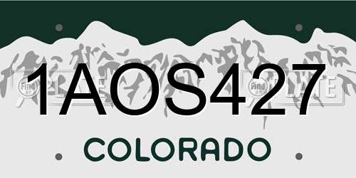 1AOS427 Colorado License Plate