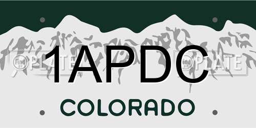 1APDC Colorado License Plate