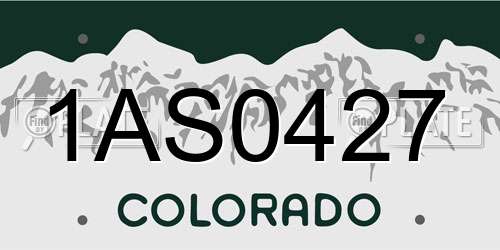 1AS0427 Colorado License Plate