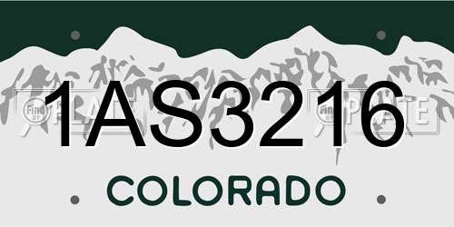 1AS3216 Colorado License Plate