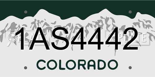 1AS4442 Colorado License Plate