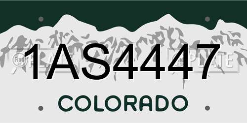 1AS4447 Colorado License Plate