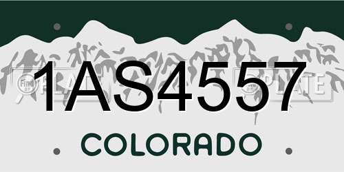 1AS4557 Colorado License Plate