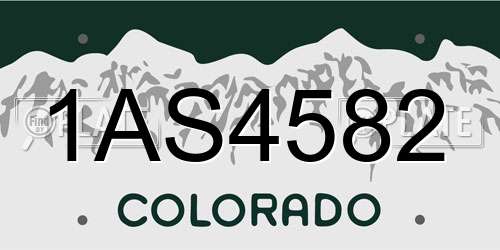 1AS4582 Colorado License Plate