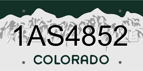 1AS4852 Colorado License Plate