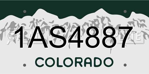 1AS4887 Colorado License Plate