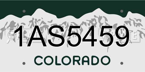 1AS5459 Colorado License Plate