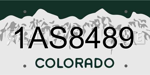 1AS8489 Colorado License Plate