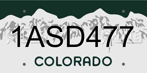 1ASD477 Colorado License Plate