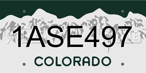 1ASE497 Colorado License Plate