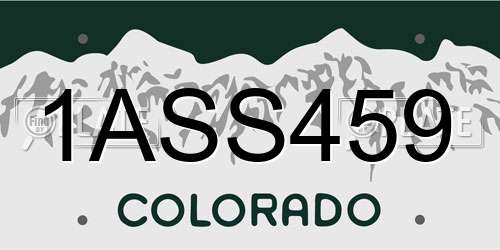 1ASS459 Colorado License Plate