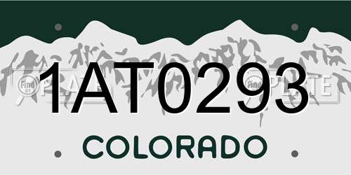 1AT0293 Colorado License Plate