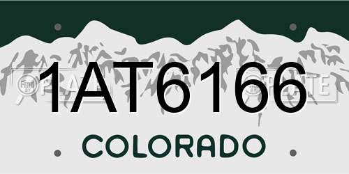 1AT6166 Colorado License Plate