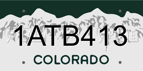 1ATB413 Colorado License Plate
