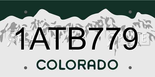 1ATB779 Colorado License Plate