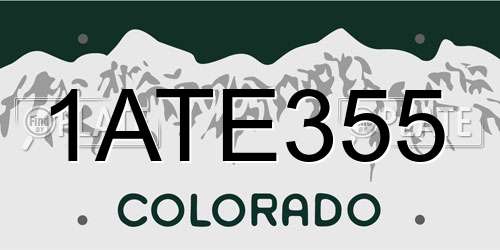 1ATE355 Colorado License Plate