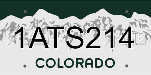 1ATS214 Colorado License Plate