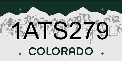 1ATS279 Colorado License Plate