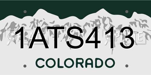 1ATS413 Colorado License Plate