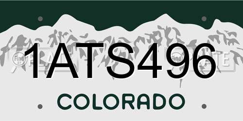 1ATS496 Colorado License Plate