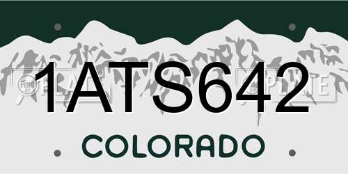 1ATS642 Colorado License Plate