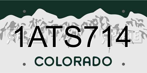 1ATS714 Colorado License Plate