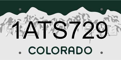 1ATS729 Colorado License Plate