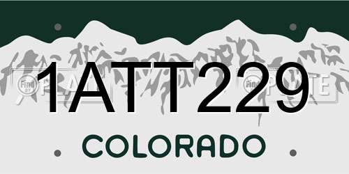 1ATT229 Colorado License Plate