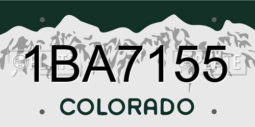 1BA7155 Colorado License Plate