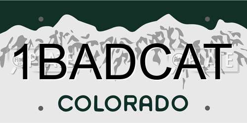 1BADCAT Colorado License Plate