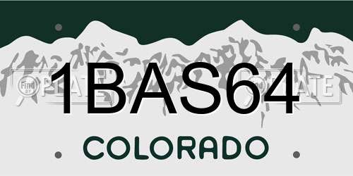 1BAS64 Colorado License Plate