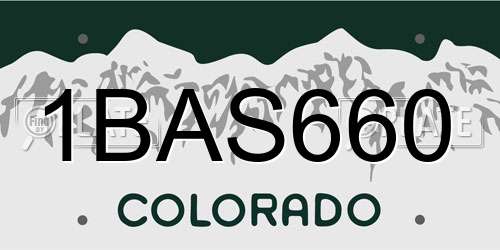1BAS660 Colorado License Plate