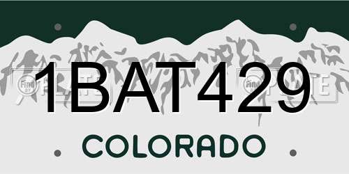 1BAT429 Colorado License Plate