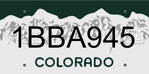1BBA945 Colorado License Plate