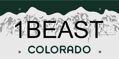 1BEAST Colorado License Plate