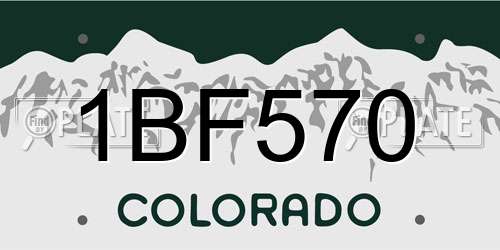 1BF570 Colorado License Plate