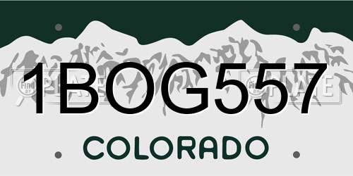 1BOG557 Colorado License Plate