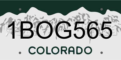 1BOG565 Colorado License Plate