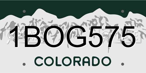 1BOG575 Colorado License Plate
